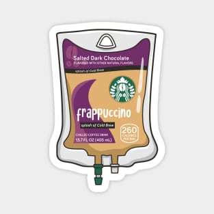 Salted Dark Chocolate with Cold Brew Iced Coffee Drink IV Bag for medical and nursing students, nurses, doctors, and health workers who are coffee lovers Magnet