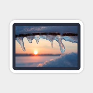 Sunset and icicles abstract Magnet