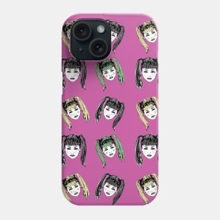 Ponytail Girls Pattern Fuschia Phone Case