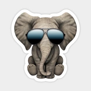 Cute Baby Elephant Wearing Sunglasses Magnet