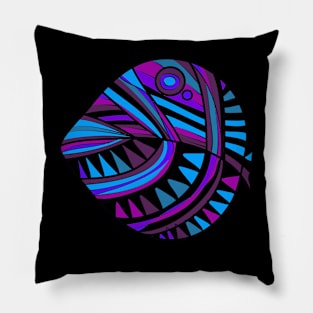 Mazipoodles New Fish Head Leaf Black Purple Blue Pillow