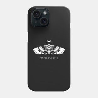 Moth Traditional Tattoo Bible Verse Matthew 6:19 Phone Case