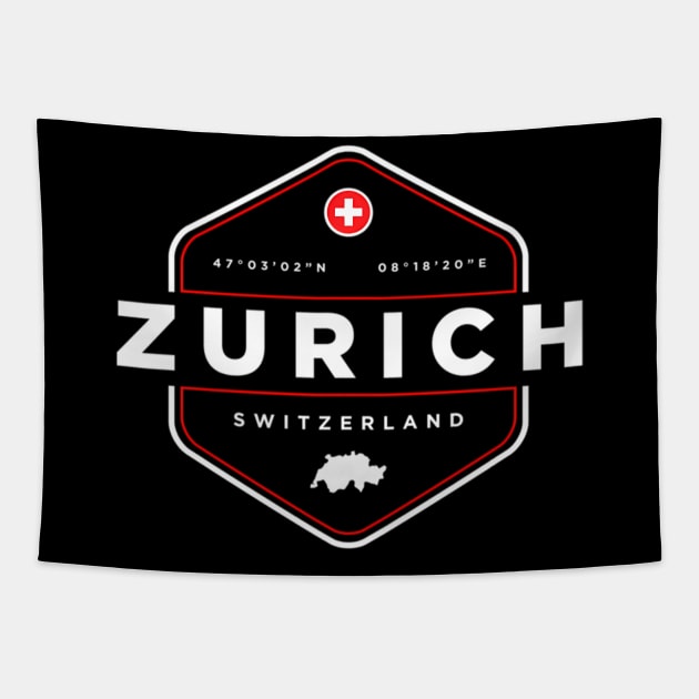 Zurich Switzerland Map Flag Tapestry by klei-nhanss