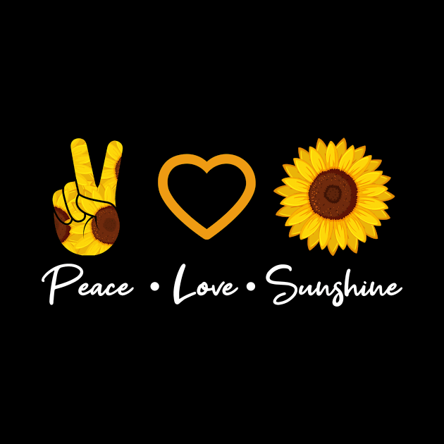 Peace Love Sunshine Sunflower Heart Gift by Delightful Designs