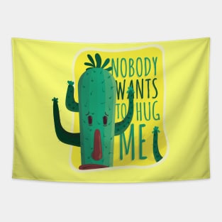 Funny Cactus Cartoon Design Tapestry