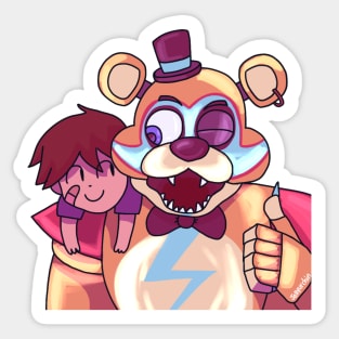 Five Nights at Freddys Glamrock Freddy and Broken Heart Sticker