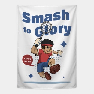 Smash to Glory Badminton Tapestry