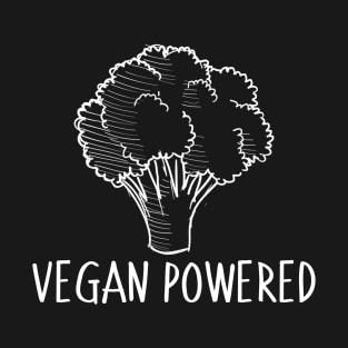 Vegan Powered Broccoli Minimalist Illustration T-Shirt