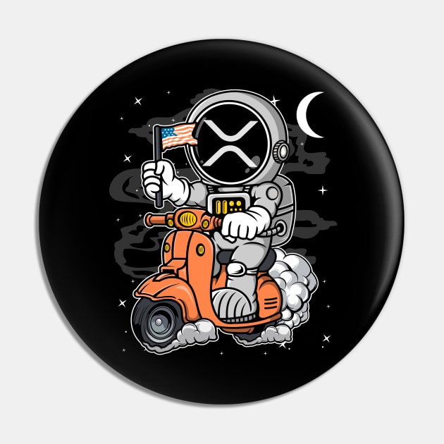 Astronaut Scooter Ripple XRP Coin To The Moon Crypto Token Cryptocurrency Blockchain Wallet Birthday Gift For Men Women Kids Pin by Thingking About