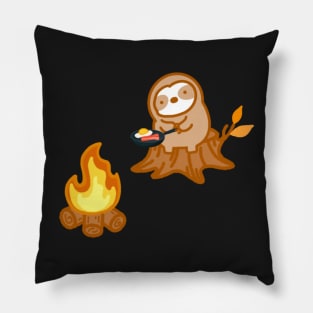 Cute Campfire Cookout Sloth Pillow