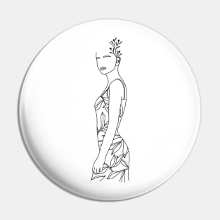 Woman Line Artwork Pin