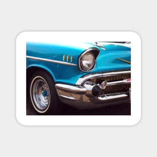 Chevrolet Bel Air Muscle Cart in Blue and Gold Magnet