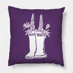 Lupine White Lineart Rain Boots Pillow