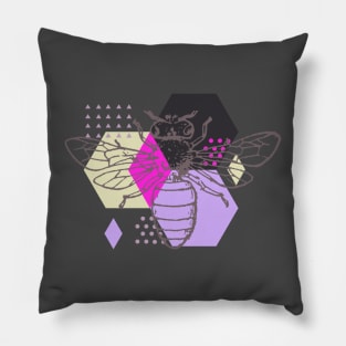 Honeycomb Bee in Violet Pillow