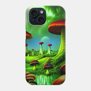 Mushroom Village Near A river And Under Mountains, Cute Mushroom Aesthetic Phone Case