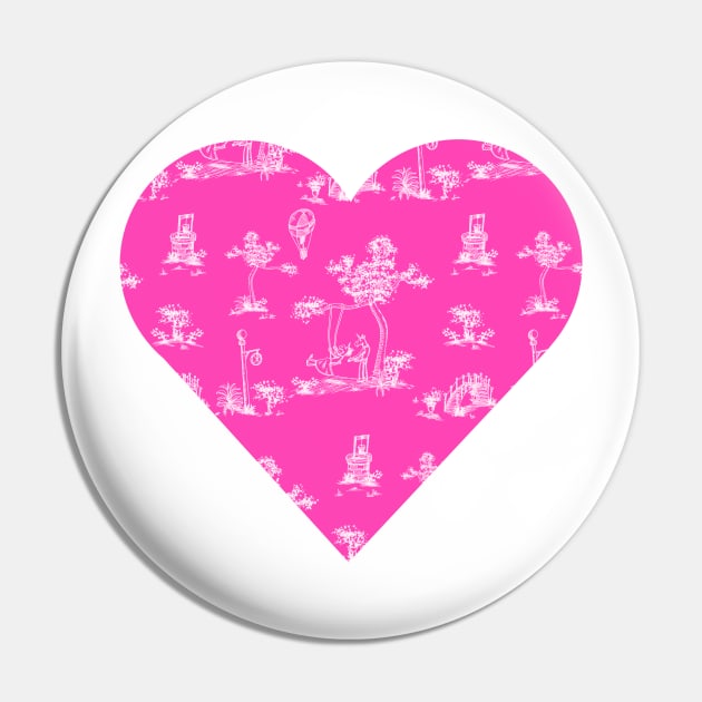 Toile Pink Heart Unicorn Pin by Thatssounicorny