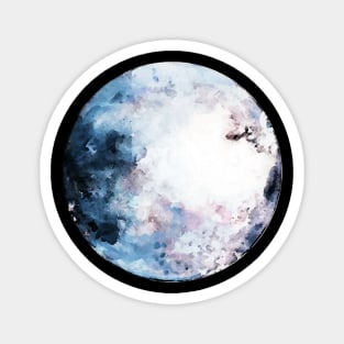 Nigth sky and watercolor blue moon Magnet