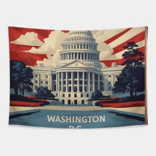 Washington DC United States of America Tourism Vintage Poster Tapestry