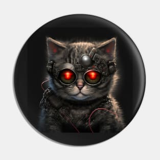 Cat-terminator cyberpunk robot kitty Pin