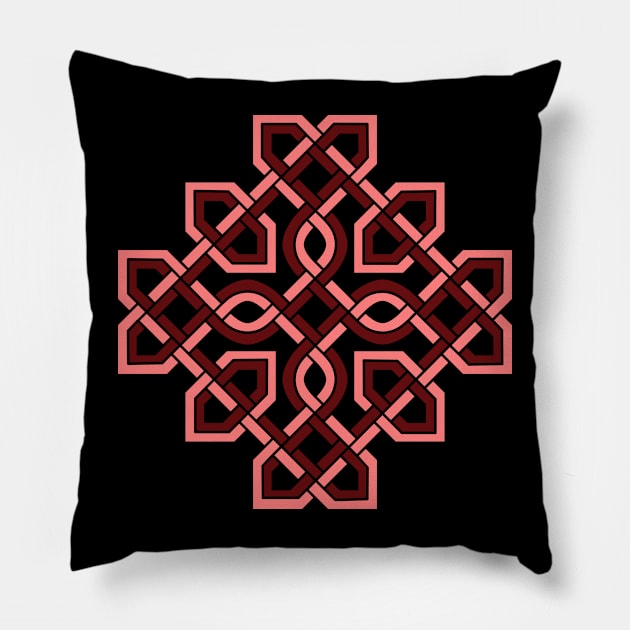 Celtic Cross Weaved Red Pillow by Wareham Spirals