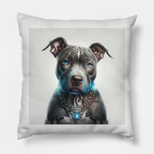 Staffy With Blue Eyes Pillow