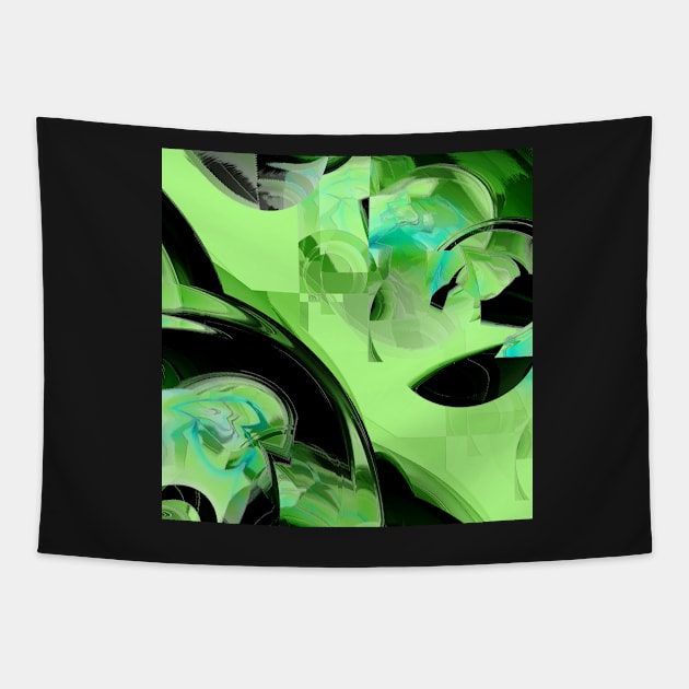 Light green with black and blue Tapestry by TiiaVissak