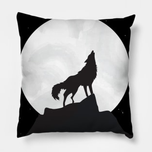 Wolf howling at the moon Pillow