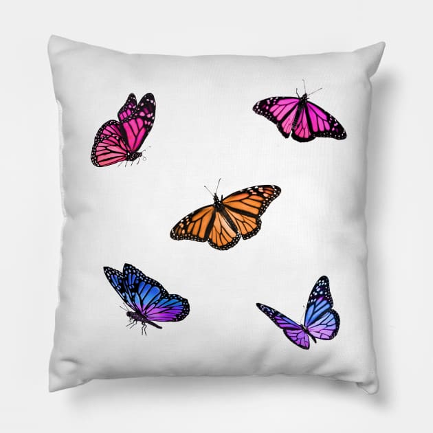 Sunset Butterflies Sticker Pack Pillow by casserolestan