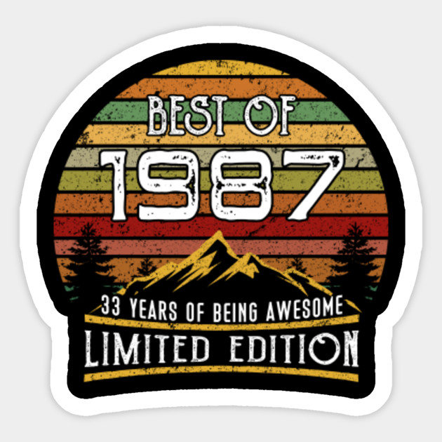 Vintage Best Of 1987 33 Years Being Awesome 33rd Birthday Born