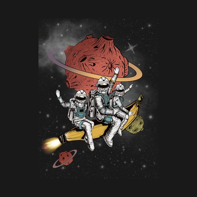 Astronaut and Banana Space by HelloDisco