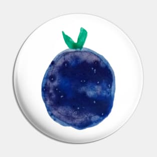 Blue round fruit watercolor design Pin