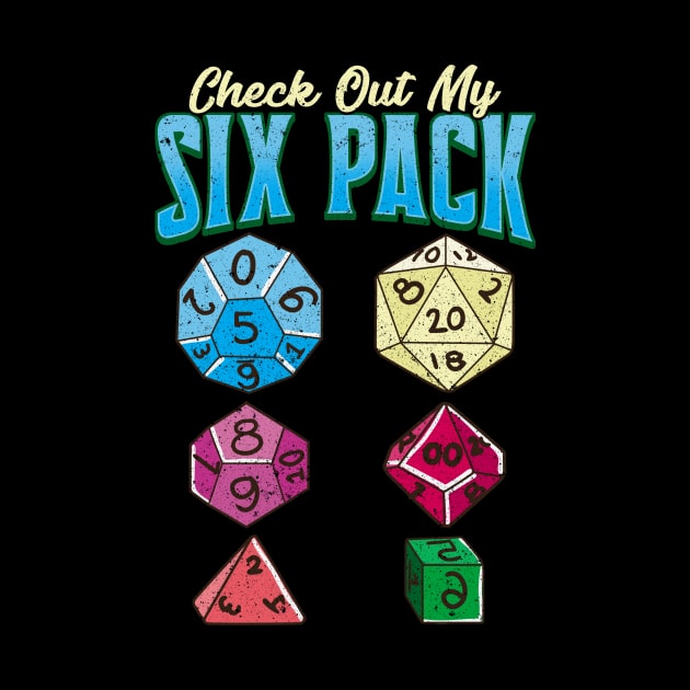 Funny Check Out My Six Pack RPG Gaming Dice Pun by theperfectpresents