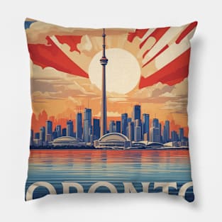 Toronto Canada Vintage Retro Tourism Pillow