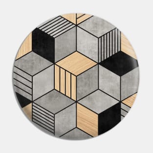 Concrete and Wood Cubes 2 Pin