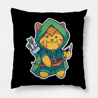 D&D Ranger Class Kawaii Cat T-Shirt Pillow