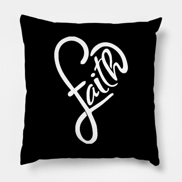 Faith Heart Christian Design Pillow by ChristianLifeApparel