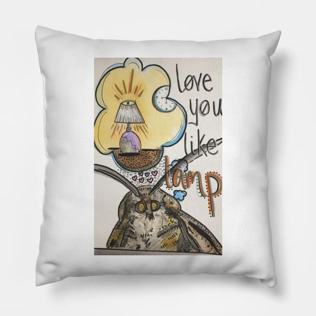 love you like lamp moth Pillow by ashclaise