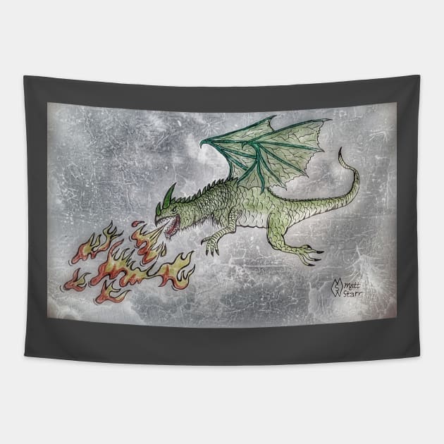 Fire-breathing dragon Tapestry by Matt Starr Fine Art