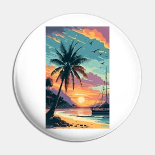 Sunset at the beach Pin