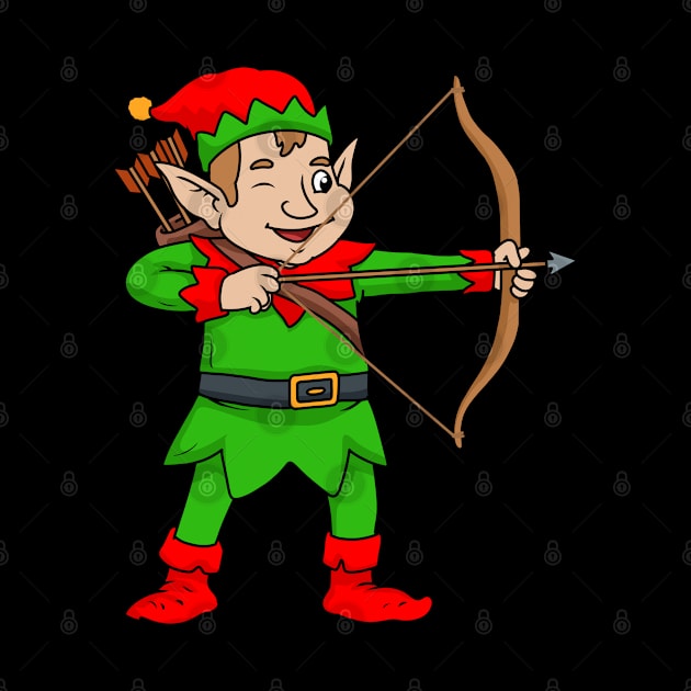 Christmas Archery Gift Kids Bow Tshirt Men Archery Elf by PomegranatePower