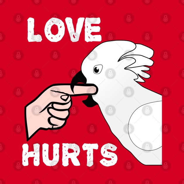 Love Hurts Umbrella Cockatoo Parrot Biting by Einstein Parrot