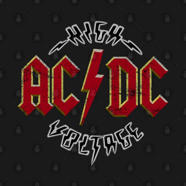 ACDC High Voltage Vintage Neon Style by Mr.FansArt