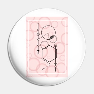 Geometric pink and white design Pin