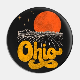 Vintage State of Ohio Mid Century Distressed Aesthetic Pin