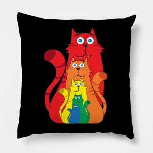 Rainbow cats Pillow