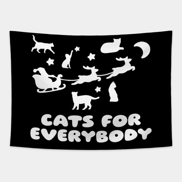 Cats for Everybody - Funny Santa and Cats Tapestry by KanysDenti