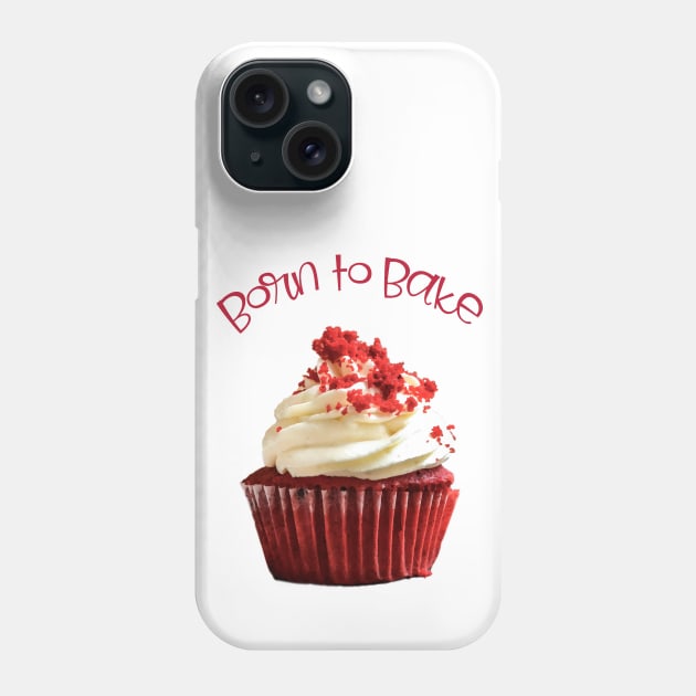 Born to Bake Red Velvet Cupcake Phone Case by ArtMorfic