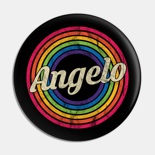 Angelo - Retro Rainbow Faded-Style Pin by MaydenArt