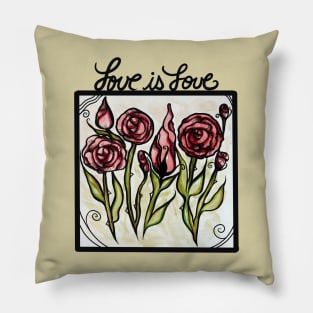 Love is Love Roses Pillow