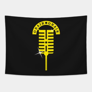 Black Microphone Tapestry